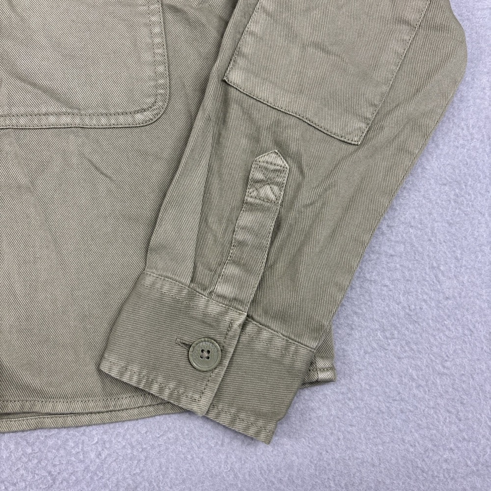 NWT American Eagle Cropped Military Hooded Shirt Jacket Shacket Olive Womens XS - Picture 2 of 14